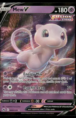 Pokemon Cards Mew V 060/159 Crown Zenith Holo Rare V NM - Image 1