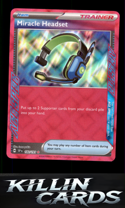 Miracle Headset 183/191 Pokemon ACE SPEC Rare SV08: Surging Sparks Card NM - Image 1