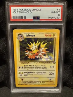 Pokemon Jolteon 1st Edition Holo Rare Jungle Series, PSA 8 - Image 1