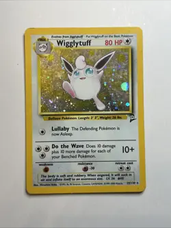 Pokemon TCG Wigglytuff Holo Card 19/130 Base Set 2 - Image 1