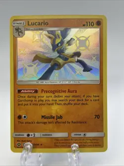 Pokemon TCG Lucario SV22/SV94 Hidden Fates Shiny Baby Holo Rare - NM - Image 1