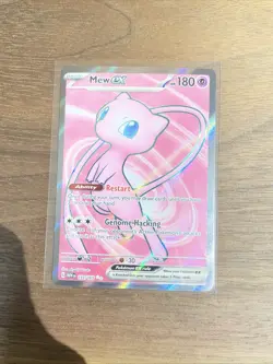 Mew GX Pokemon Trading Card Holo Rare Full Art 193/165 - Image 1
