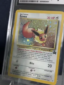 CGC 9 Eevee 2000 Black Star Promos 11 Holo w swirl Pokemon + bonus eevee gift - Image 3