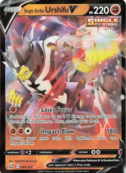 POKEMON Single Strike Urshifu V #085/163 Holo SWSH05: Battle Styles NM - Image 1