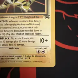 Pokemon TCG Electabuzz Black Star Promo Card First Movie Edition - Image 4