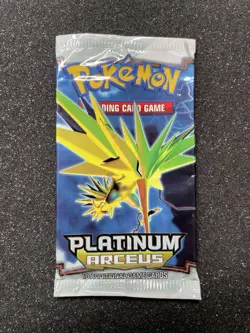 1x Pokemon Platinum Arceus EMPTY PACK WRAPPER NO CARDS Zapdos Artwork - Image 1