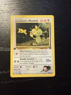 Giovanni's Meowth - 1st Edition - 43/132 Gym Challenge - Pokemon TCG - LP - Image 1