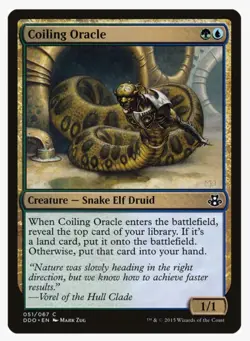Coiling Oracle | MTG DDO | Simic Elf ETB Draw Ramp Pauper EDH Staple | LP - Image 1