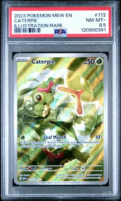 2023 POKEMON MEW EN-151 ILLUSTRATION RARE #172 CATERPIE PSA 8.5 - Image 1