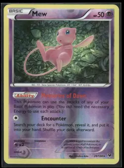 NM Mew 29/124 Fates Collide Reverse Holo Rare Holo Pokemon 2016 - Image 1