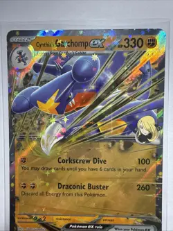 Pokemon TCG Cynthia's Garchomp EX 104/182 Double Rare Holo- Destined Rivals - Image 3