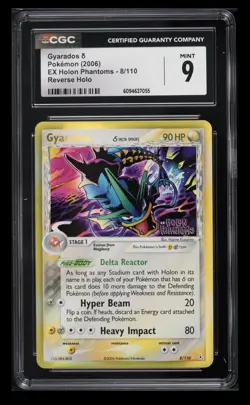 *STAMP* 2006 Pokemon EX Holon Phantoms Reverse Holo Gyarados #8 CGC 9 MINT - Image 1