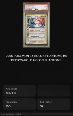 2006 EX HOLON PHANTOMS 4/110 DEOXYS HOLO PSA 9 POKEMON MINT TCG - Image 4