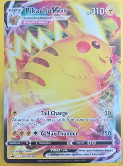 🔥 Pokemon Pikachu VMAX Sword & Shield Black Star Promo SWSH286 Full Art HOLO - Image 1