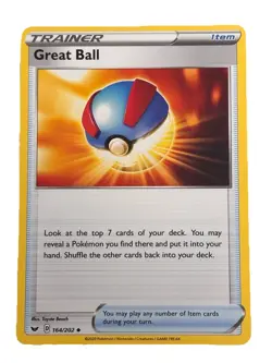 New: 2020 Pokemon TCG Great Ball 164 Swsh01: Sword & Shield Regular Uncommon - Image 1