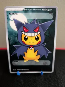 Pokemon Pikachu Timestamp Card - Custom Pikachu Gengar Poncho Timestamp Card - Image 1
