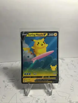 Surfing Pikachu V 008/025 Celebrations - Pokemon Card - NM - Image 1