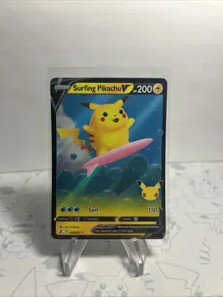 Surfing Pikachu V 008/025 Celebrations - Pokemon Card - NM - Image 2