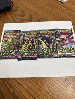 Pokemon TCG XY Ancient Origins Booster Park Art Set Factory Sealed 4 packs - Image 1