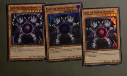 YuGiOh! | PLAYSET 3x Caius the Shadow Monarch | 2 Supers 1 Common OP19 SR01 - Image 1