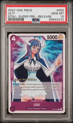 ULTI ST04-002 SUPER PRE-RELEASE STAMP, PSA 10 GEM MINT 2022 ONE PIECE CARD GAME, - Image 1