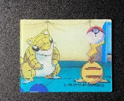 Vintage Pokemon Sandshrew & Pikachu Super Change Meiji Lenticular Card #7 - Image 3