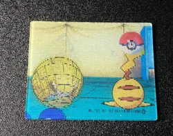 Vintage Pokemon Sandshrew & Pikachu Super Change Meiji Lenticular Card #7 - Image 4