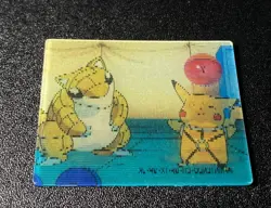 Vintage Pokemon Sandshrew & Pikachu Super Change Meiji Lenticular Card #7 - Image 5