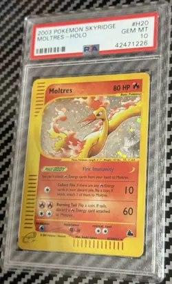 2003 Pokemon Skyridge H20 Moltres Holo Card PSA 10 GEM MINT Trusted Seller SWIRL - Image 4
