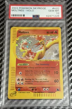2003 Pokemon Skyridge H20 Moltres Holo Card PSA 10 GEM MINT Trusted Seller SWIRL - Image 5