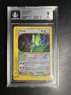 2003 Pokemon Celebi Skyridge Holo #145 R BGS 9 MINT ~ SWIRL - Image 1