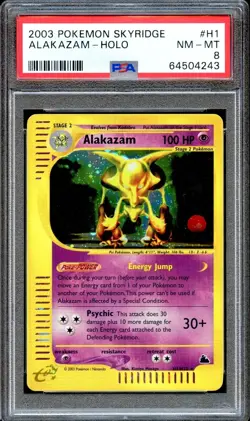 PSA 8 Alakazam H1/H32 Skyridge E Series 2003 Pokemon Card Holo NEAR MINT - Image 1