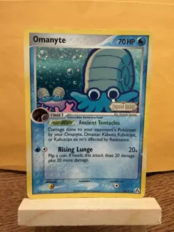 Pokemon TCG Omanyte Legend Maker Holo Stamped Card #60/92 MP-HP - Image 1