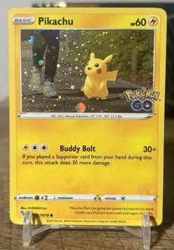 Pokemon TCG Pikachu 027/078 Pokemon GO Cosmos Holo Rare English Card - Image 1