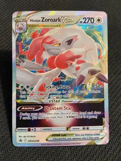 Pokemon Hisuian Zoroark Vstar SWSH298 Black Star Promo Full Art Regular Size NM - Image 1
