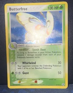 Pokemon TCG Butterfree 2/112 Fire Red & Leaf Green Holo Rare SWIRL #2 LP - Image 3