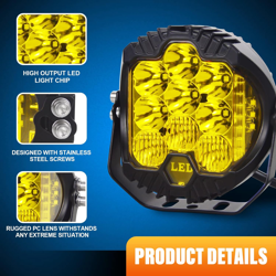 Fit Ford 17-2023 F150 SVT Raptor 2PCS 7" Yellow lamp LED Spot Beam Fog Lights - Image 2