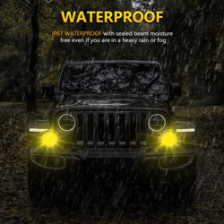 Fit Ford 17-2023 F150 SVT Raptor 2PCS 7" Yellow lamp LED Spot Beam Fog Lights - Image 4