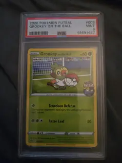Pokemon 2020 Futsal Promo Grookey On the Ball, PSA 9 Mint, 003/005 - Image 1