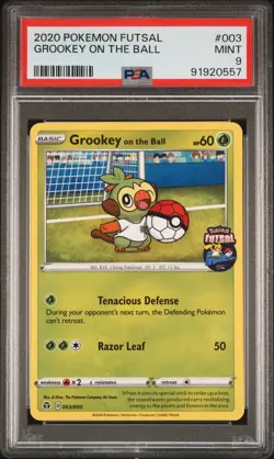 2020 Pokemon Futsal UK Exclusive Grookey On the Ball #003 PSA 9 Near Mint MT - Image 1