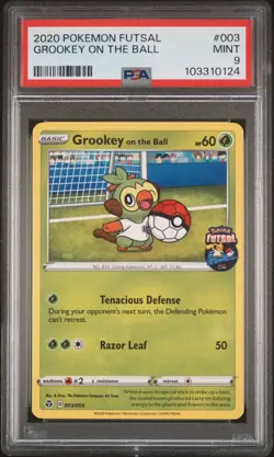 2020 POKEMON FUTSAL #003 GROOKEY ON THE BALL PSA 9 - Image 1