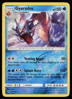 Gyarados 33/147 Holo Rare Burning Shadows Reverse Holo Pokemon Card - Image 1