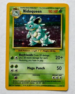 Nidoqueen Holo Rare - No Symbol Error -Jungle Set 7/64 - Vintage Pokemon Card - Image 1