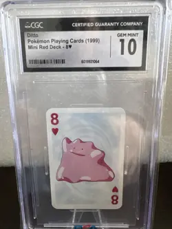 Ditto Pokemon Playing Cards (1999) Mini Red Deck-8hearts - Image 1