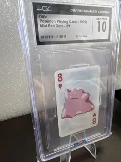 Ditto Pokemon Playing Cards (1999) Mini Red Deck-8hearts - Image 3