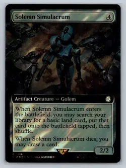 MTG Fallout Surge Foil #1014 Solemn Simulacrum Rare Artifact Creature - Image 1