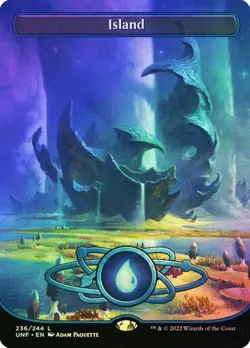 Island FOIL BORDERLESS - 236/244 - Planetary Space-ic Land - Unfinity UNF MTG - Image 1