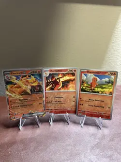 Charizard Charmander Charmeleon set Pokemon 151 Holo REVERSE Evo Line - Image 1