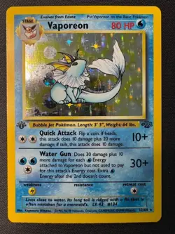 Pokemon - Jungle - 1999 - Vaporeon - Holo - 1st Ed - 12 - Image 2