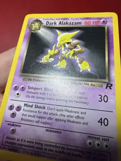 Dark Alakazam 18/82 Non Holo Rare Team Rocket Pokemon Card MP - Image 5